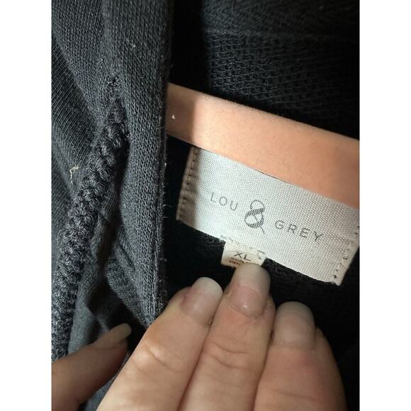 LOU & GREY Hoodie Womens Sz XL Embroidered Paw‎ Prints Colorful Rainbow Pet Bear - Picture 4 of 8